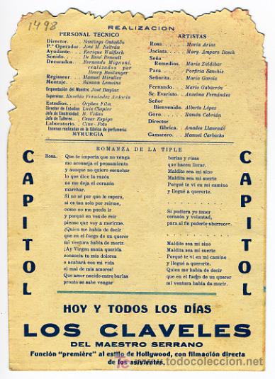 Cine: LOS CLAVELES, TROQUELADO , DOBLE , S1498 - Foto 2