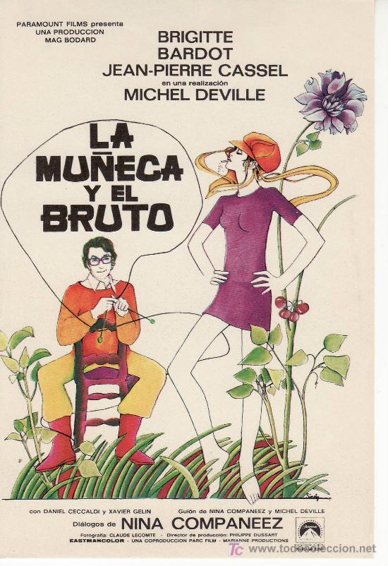 Cine: LA MU&Ntilde;ECA Y EL BRUTO.BRIGITTE BARDOT.PROGRAMA DE CINE -COLECCIONALOS! - Foto 1