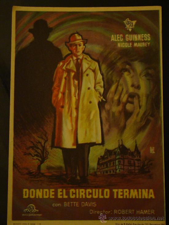 Cine: PROGRAMA. DONDE EL CIRCULO TERMINA. BETTE DAVIS, ALEC GUINNES, S/P, DIFICIL DE CONSEGUIR. - Foto 1