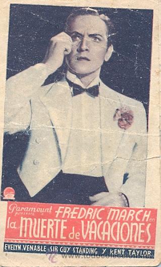 Flyers Publicitaires de Films Anciens: LA MUERTE DE VACACIONES
