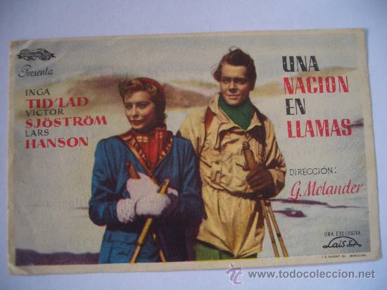 Flyers Publicitaires de Films Anciens: UNA NACION EN LLAMAS ( DORSO IMPRESO