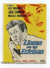 Flyers Publicitaires de Films Anciens: LLAMA UN TAL ESTEBAN, por Jos&eacute; Campos.