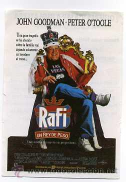  Flyers Publicitaires de films Anciens: RAFI, UN REY DE PESO, por John Goodman.