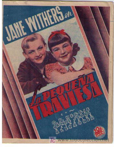 Folhetos de m&atilde;o de filmes antigos de cinema: la peque&ntilde;a traviesa. Doble de MGM.