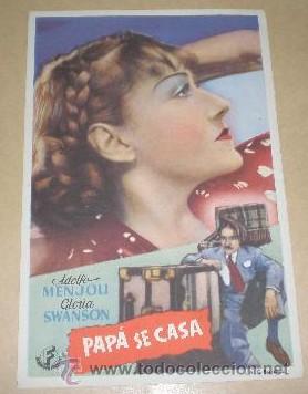 Foglietti di film di film antichi di cinema: Papa se casa