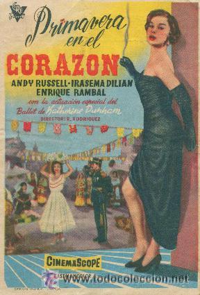 Folhetos de m&atilde;o de filmes antigos de cinema: Primavera en el corazon