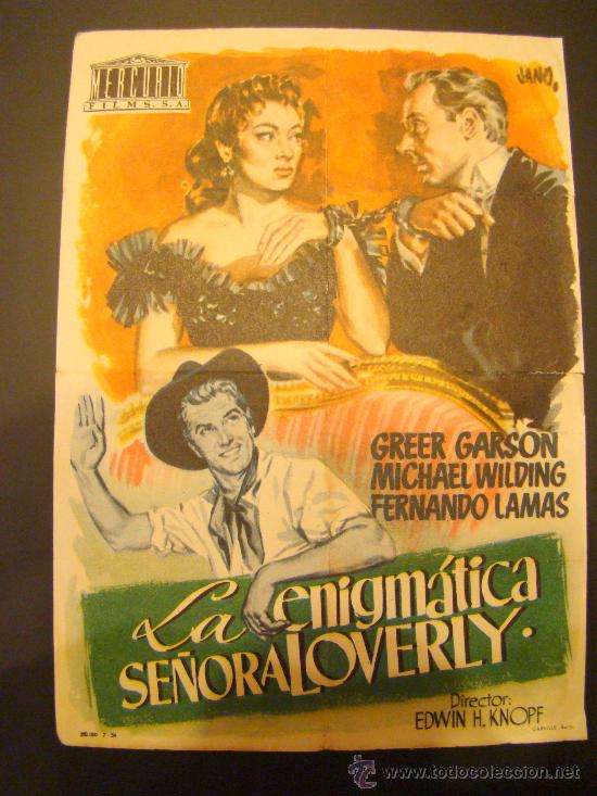 Kino: LA ENIGMATICA SE&Ntilde;ORA LOVERLY. GREER GARSON, MICHAEL WILDING. PERFECTO ESTADO.