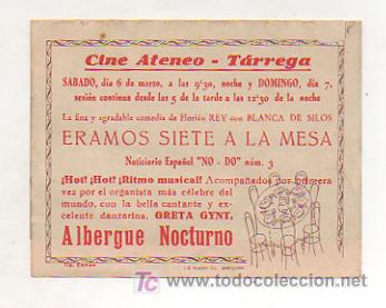Cine: PROGRAMA DOBLE. &Eacute;RAMOS 7 A LA MESA. CINE ATENEO. T&Aacute;RREGA. COMEDIA. - Foto 3