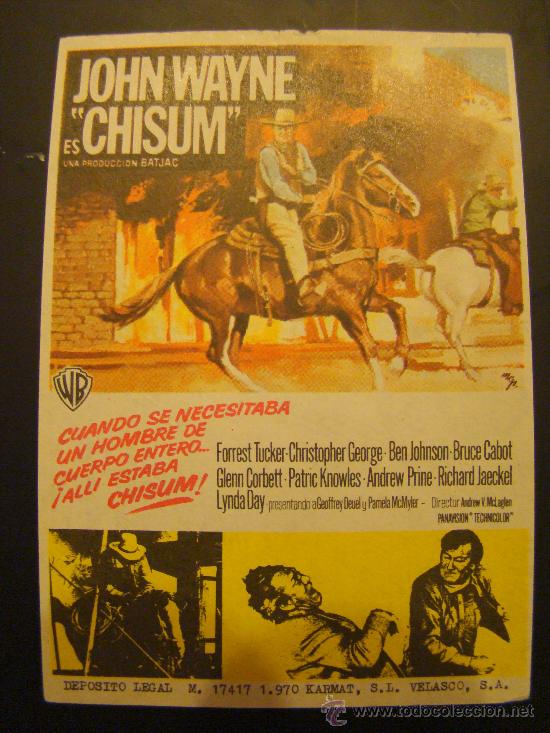 Cine: CHISUM. JOHN WAYNE, BEN JOHNSON, SIN PUBLICIDAD PERO IMPECABLE, NUEVO. - Foto 1