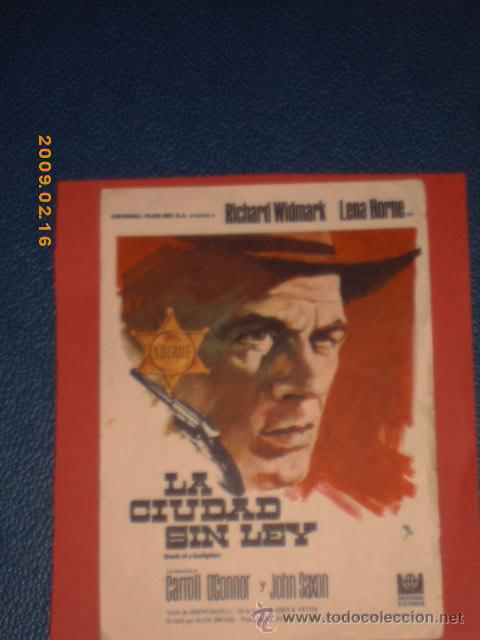 Cine: LA CIUDAD SIN LEY,-RICHARD WIDMARK,-SIN PUBLICIDAD PERO IMPECABLE