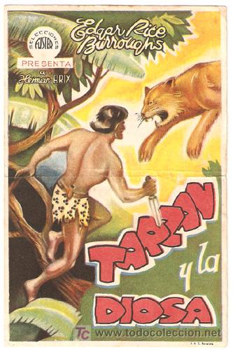 Cine: TARZAN Y LA DIOSA PROGRAMA SENCILLO FUSTER HERMAN BRIX - Foto 1
