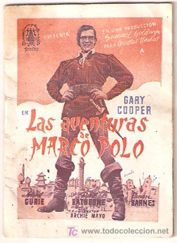 Cine: PTCC 504 LAS AVENTURAS DE MARCO POLO PROGRAMA LIBRITO PROCINES GARY COOPER - Foto 4