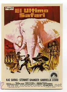  Flyers Publicitaires de films Anciens: EL ULTIMO SAFARI, con Stewart Granger. S/I.
