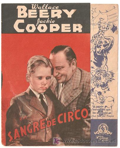 Cine: PTCC 429 SANGRE DE CIRCO PROGRAMA DOBLE MGM WALLACE BEERY JACKIE COOPER - Foto 1