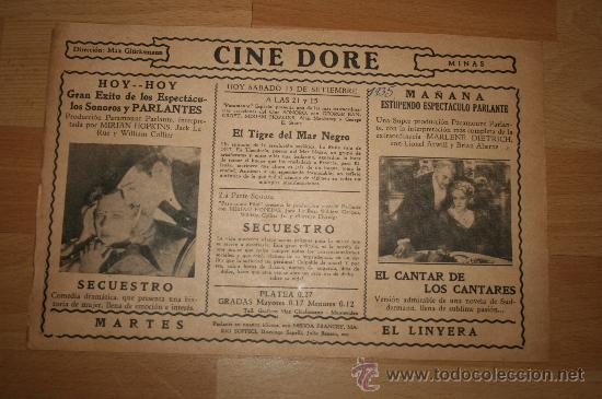 Cine: PROGRAMA DE URUGUAY DE EL CANTAR DE LOS CANTARES POR MARLENE DIETRICH - Foto 1