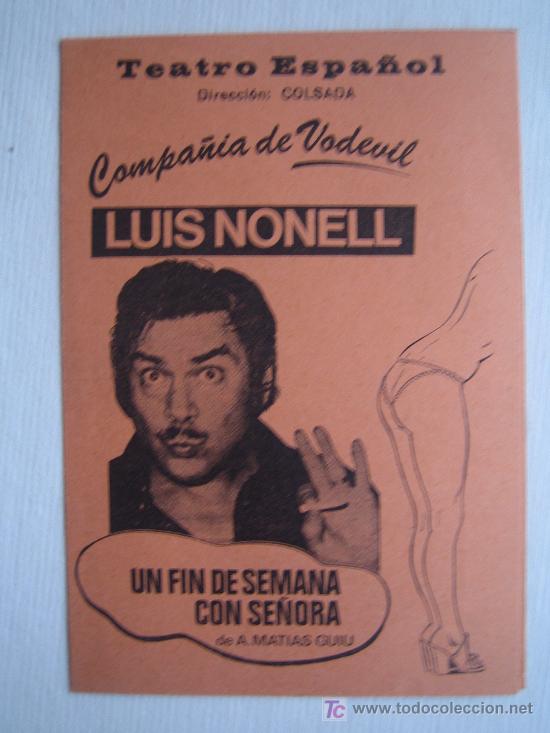 Cine: Un fin de semana con se&ntilde;ora - folleto de mano de teatro