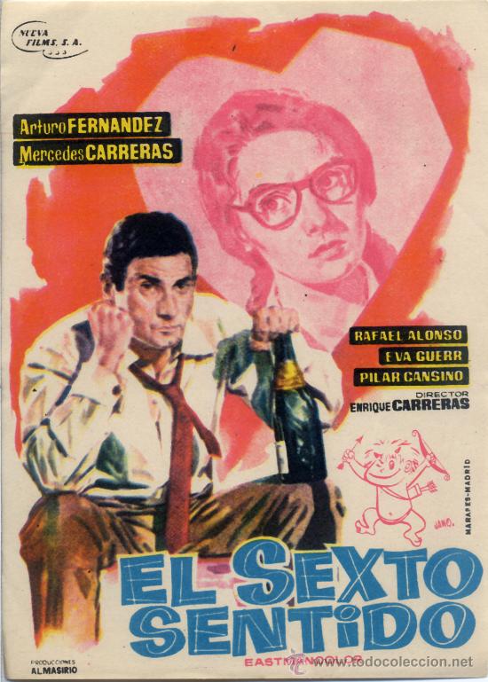 Cinema: EL SEXTO SENTIDO 1961 (FOLLETO DE MANO ORIGINAL) ARTURO FERNANDEZ
