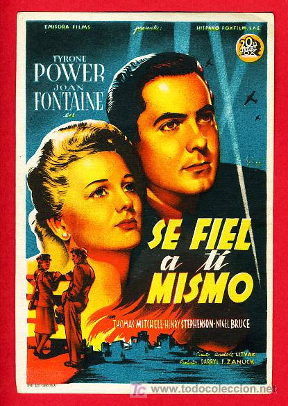 Cine: SE FIEL A TI MISMO ,SOLIGO, SENCILLO , S1559