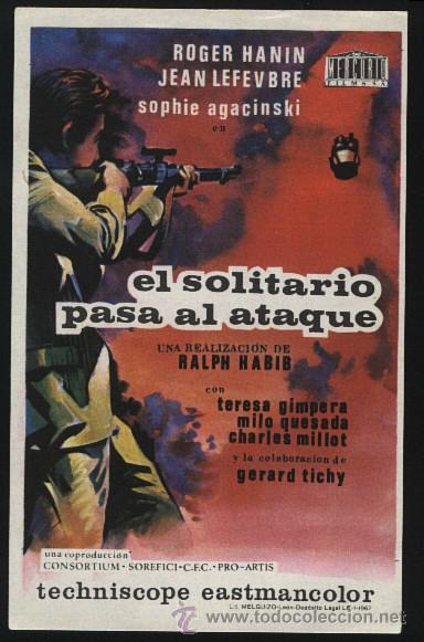  Flyers Publicitaires de films Anciens: Q-00160- EL SOLITARIO PASA AL ATAQUE (Le solitaire passe &agrave; l'attaque) Roger Hanin - Jean Lefebvre