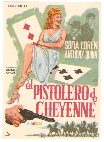 Cine: EL PISTOLERO DE CHEYENNE PROGRAMA SENCILLO BENGALA SOFIA LOREN ANTHONY QUINN - Foto 1