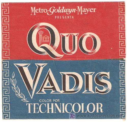 Cine: PTCC 510 QUO VADIS PROGRAMA DOBLE MGM ROBERT TAYLOR DEBORAH KERR - Foto 1