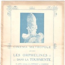 Cine: LAS DOS HUERFANITAS 1921 PROGRAMA DOBLE EGIPCIO DOROTHY LILLIAN GISH DAVID WARK GRIFFITH CINE MUDO. Lote 18570199