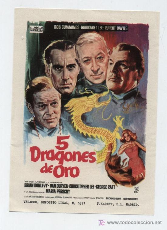 Cine: 5 Dragones de oro. Sencillo de Procines. - Foto 1