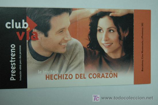 Cine: hechizo del corazon - invitacion al preestreno David Duchovny Joely Richardson