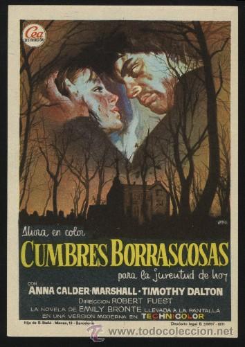  Flyers Publicitaires de films Anciens: Q-01729- CUMBRES BORRASCOSAS (Wuthering Heights) Timothy Dalton - Harry Andrews