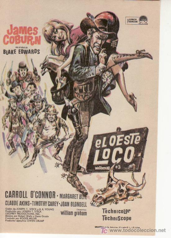 Cine: EL OESTE LOCO-JAMES COBURN. PROGRAMAS DE MANO PARA COLECCIONAR - Foto 1