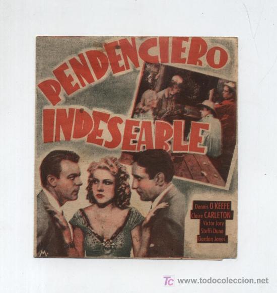 Cine: Pendenciero Indeseable. Programa doble.Sello de coleccionista al dorso - Foto 1