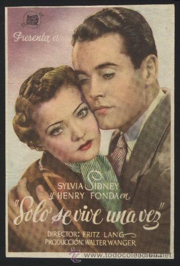 Cine: Q-07167- SOLO SE VIVE UNA VEZ (You Only Live Once) (Sanchez Ramade) CINE ANDALUCIA RONDA CAPUCHINOS