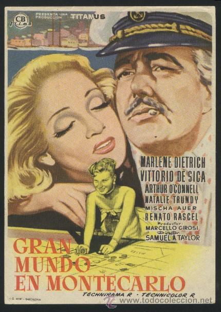 Cine: P-3586- GRAN MUNDO EN MONTECARLO (The Monte Carlo Story) Marlene Dietrich - Vittorio De Sica
