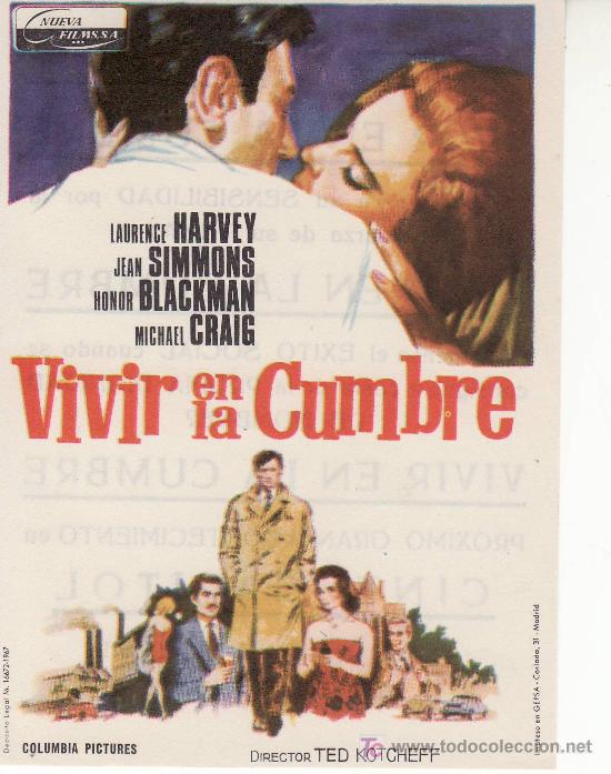 Cine: VIVIR EN LA CUMBRE -PROGRAMA DE CINE- COLECCIONISMO EN GENERAL-RASTRILLOPORTOBELLO.