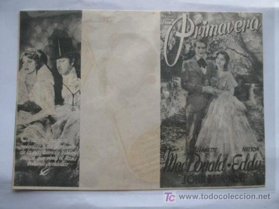 Cine: PTCC 428 PRIMAVERA PROGRAMA DOBLE MGM JEANETTE MACDONALD NELSON EDDY - Foto 1