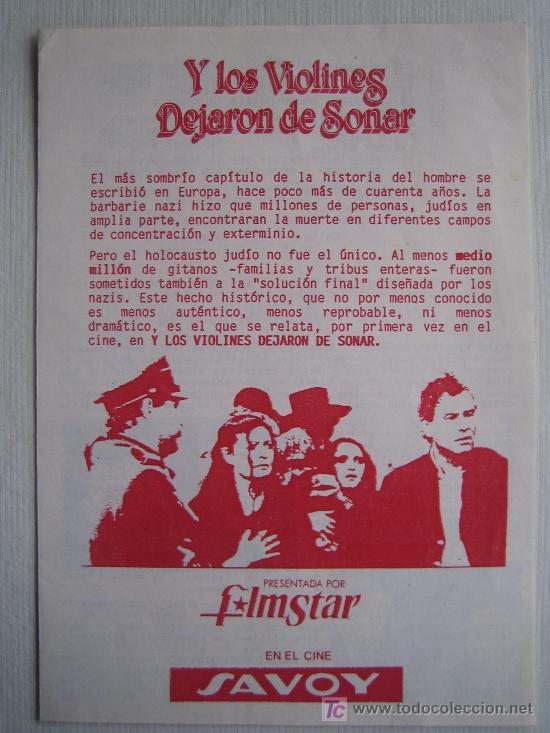 Cine: Folleto de mano local - y los violines dejaron de sonar