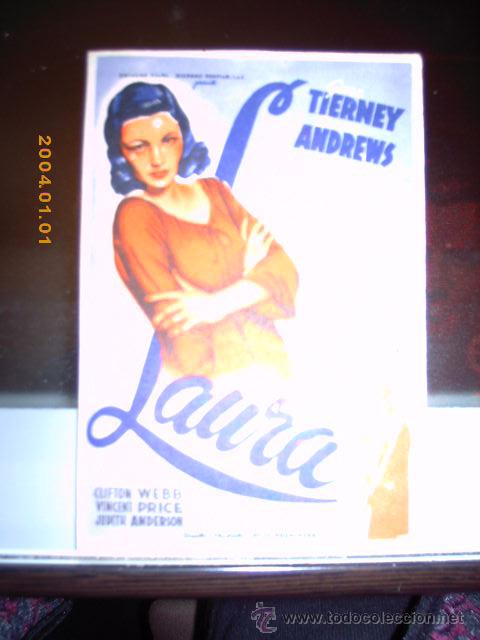 Cine: LAURA, GENE TIERNEY, DANA ANDREWS, VINCENT PRICE. original soligo, c/p. cine victoria.impecable, la