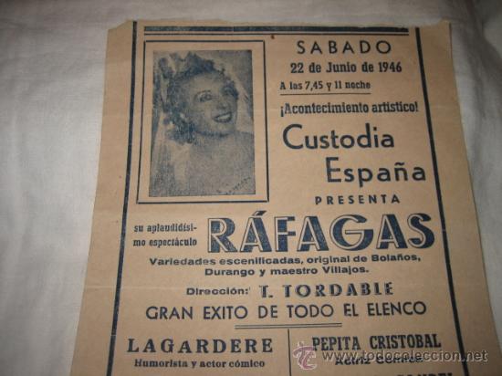 Cine: CUSTODIA ESPA&Ntilde;A PRESENTA RAFAGAS 22 DE JUNIO DE 1946 - Foto 2