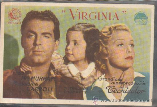 Cine: PROGRAMA DE CINE: VIRGINIA (PC-502) - Foto 1