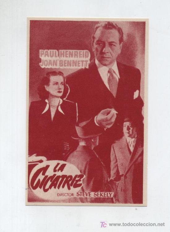 Cine: La cicatriz. Programa (prueba de imprenta) a un solo color - Foto 1