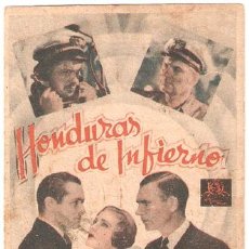 Cine: HONDURAS DE INFIERNO PROGRAMA TARJETA MGM ROBERT MONTGOMERY WALTER HUSTON MAGDE EVANS JIMMY DURANTE