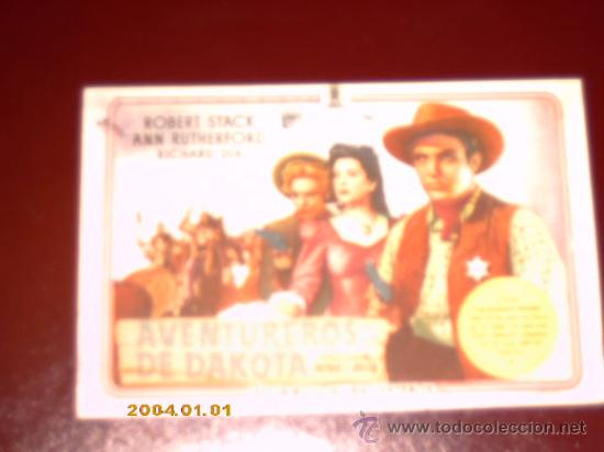 Cine: AVENTUREROS DE DAKOTA, ROBERT STACK, RICHARD DIX, ORIGINAL. C/P. PERFECTO.. - Foto 1