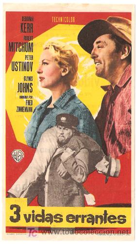 Cine: 3 VIDAS ERRANTES PROGRAMA SENCILLO WARNER ROBERT MITCHUM DEBORAH KERR - Foto 1
