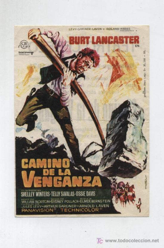 Cine: Camino de la venganza. Sencillo de United Artists. Teatro Cerezo (Carmona)