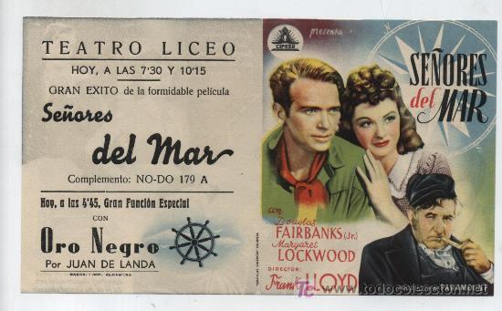  Foglietti di film di film antichi di cinema: Se&ntilde;ores del mar. Doble de Cifesa. Teatro Liceo. Sin Doblar.