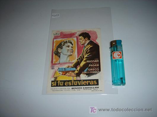 Foglietti di film di film antichi di cinema: folleto de mano de la pelicula si tu estuvieras