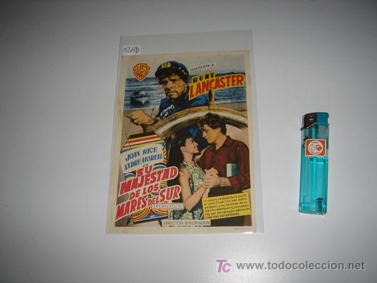 Flyers Publicitaires de Films Anciens: folleto de mano de la pelicula su majestad de los mares del sud