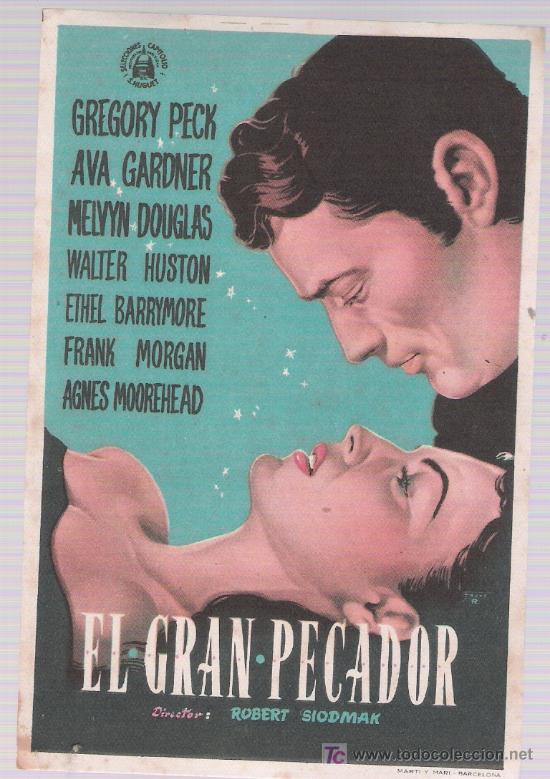 Cine: El gran pecador. Sencillo de Capitolio. - Foto 1