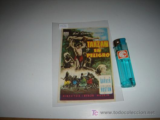  Flyers Publicitaires de films Anciens: folleto de mano de la pelicula tarzan en peligro
