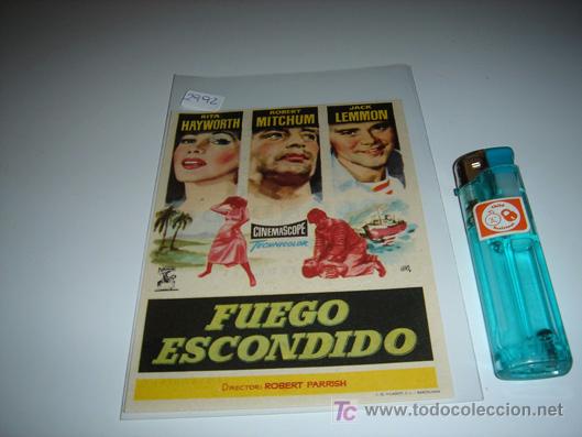 Cine: folleto de mano de la pelicula fuego escondido